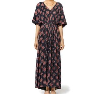 Free people oasis maxi dress boho navy flowy boho flattering